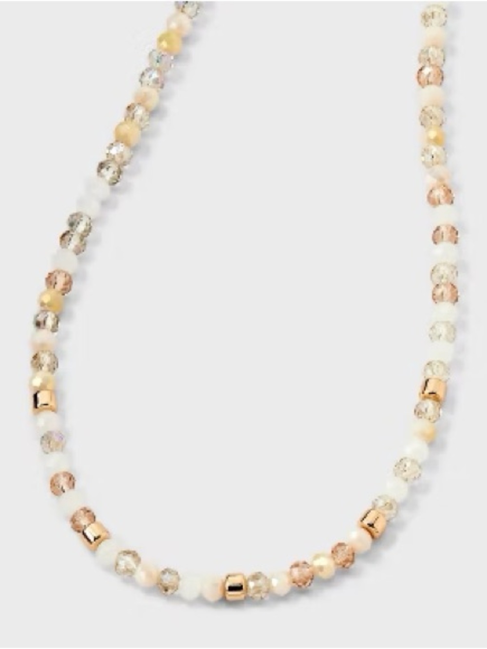a new day White and Gold Bead Necklace